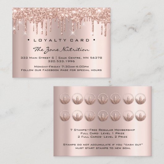 Loyalty Kaart 6 Punch Nutrition Health Herbs (Voorkant / Achterkant)