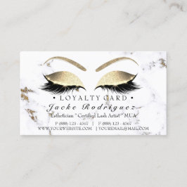 Loyalty Kaart 6 Punch Salon Lashes Marble Makeup