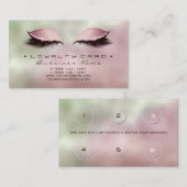 Loyalty Kaart Beauty Salon Makeup Blush Roos Green (Voorkant / Achterkant)