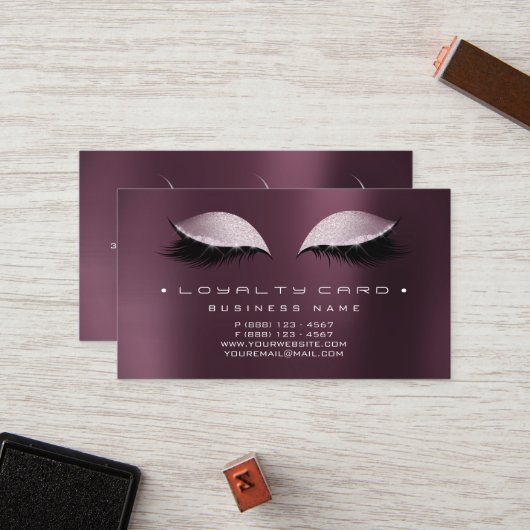 Loyalty Kaart Beauty Salon Makeup Coffe Noir (Voorkant / Achterkant in situ)