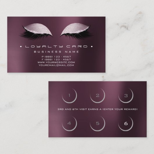 Loyalty Kaart Beauty Salon Makeup Coffe Noir (Voorkant / Achterkant)