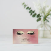 Loyalty Kaart Beauty Salon Makeup Glass Roos Gold (Staand voorkant)