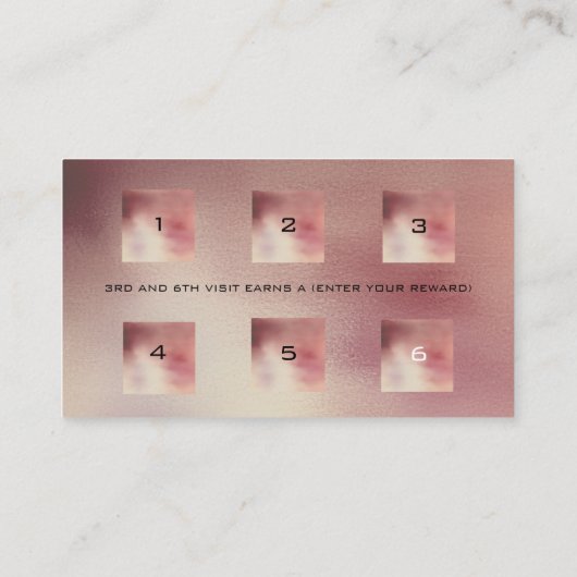 Loyalty Kaart Beauty Salon Makeup Glass Roos Gold (Achterkant)