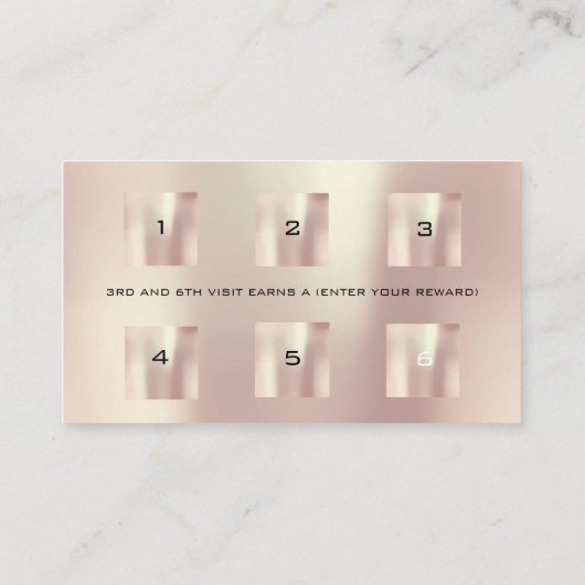 Loyalty Kaart Beauty Salon Makeup Powder Roos Roze (Achterkant)