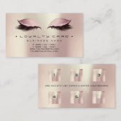 Loyalty Kaart Beauty Salon Makeup Powder Roos Roze (Voorkant / Achterkant)