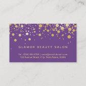 Loyalty Kaart Classy Paarse Goud Confetti Stippen (Achterkant)