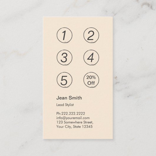 Loyalty Kaart |  Damask Hair Salon (Achterkant)