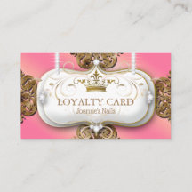 Loyalty Kaart Diamonds Gold Glitter Crown