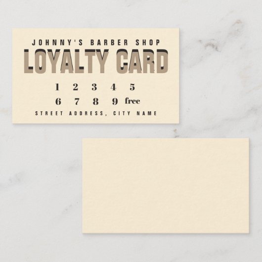 Loyalty-kaart duo-toonstijl klantenkaartje (Voorkant / Achterkant)