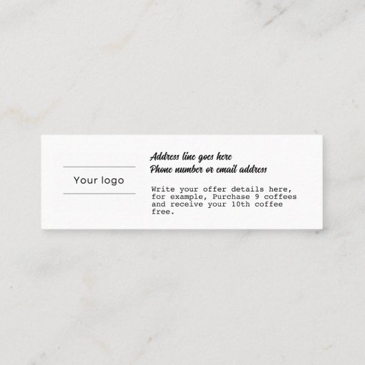 Loyalty Kaart, eenvoudige Retro script typografie (Achterkant)