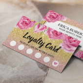 Loyalty Kaart | Elegant Floral Modern Gold Glitter