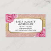 Loyalty Kaart | Elegant Floral Modern Gold Glitter (Achterkant)