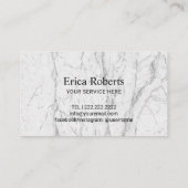 Loyalty Kaart | Elegant Floral Modern White Marble (Achterkant)