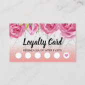 Loyalty Kaart | Elegant Floral Modern White Marble (Voorkant)