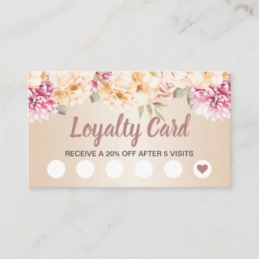 Loyalty Kaart |  Floral Ivory Beauty Salon (Voorkant)