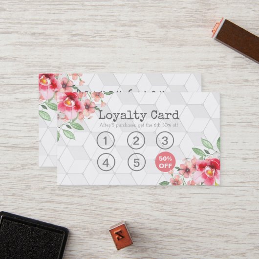 Loyalty Kaart Floral Makeup & Hair Stylist (Voorkant / Achterkant in situ)
