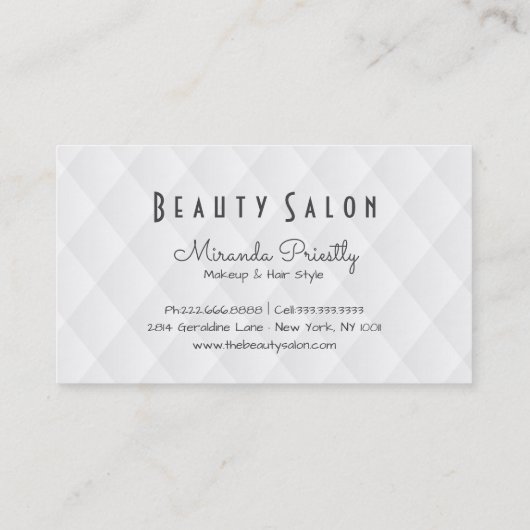 Loyalty Kaart Gold Floral White Leather Hair Makeu (Achterkant)