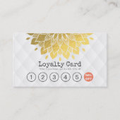 Loyalty Kaart Gold Floral White Leather Hair Makeu (Voorkant)