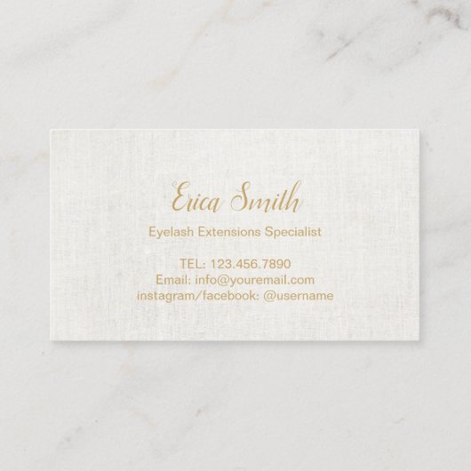 Loyalty Kaart | Goud Eyelash-uitbreidingsbalk (Achterkant)