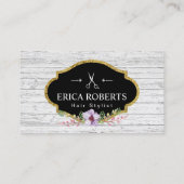 Loyalty Kaart | Hair Stylist  Floral Wood (Achterkant)