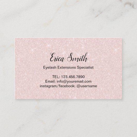 Loyalty Kaart | Lashes Makeup Artist Blush Pink (Achterkant)