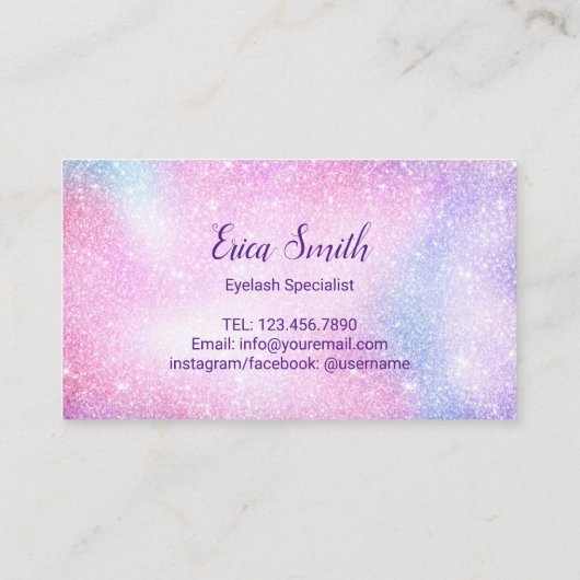 Loyalty Kaart | Lashes Makeup Artist Pastel Glitte (Achterkant)