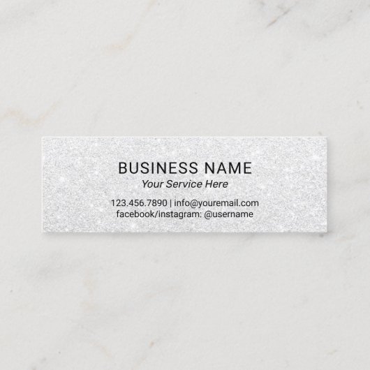 Loyalty Kaart | Modern Black Glitter 6 Punch (Achterkant)