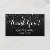 Loyalty Kaart | Modern Black Glitter Beauty Salon (Achterkant)