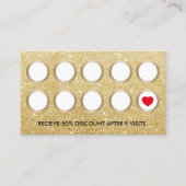 Loyalty Kaart | Modern Gold Glitter Beauty Salon (Voorkant)