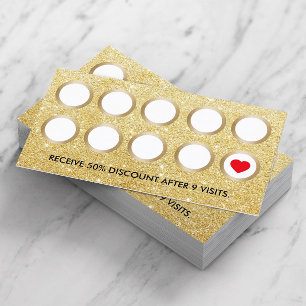 Loyalty Kaart   Modern Gold Glitter Beauty Salon