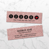 Loyalty Kaart | Modern Roos Gold Glitter 6 Punch