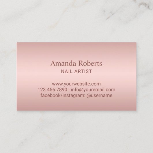 Loyalty Kaart | Nail Salon Roos Gold Manicurist (Achterkant)