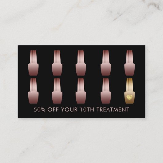 Loyalty Kaart | Nail Salon Roos Gold Manicurist (Voorkant)