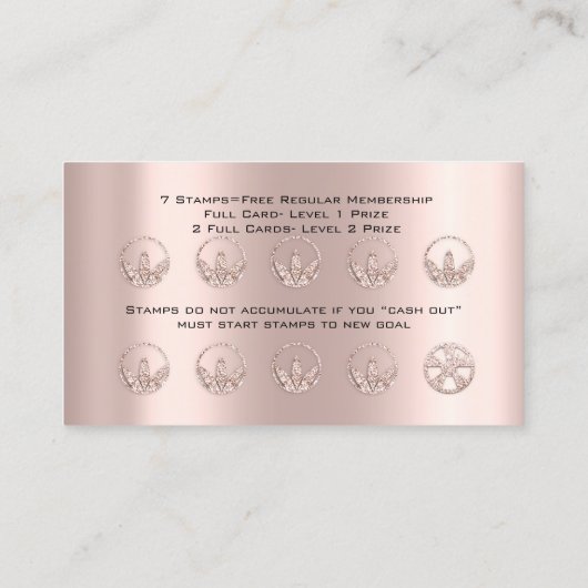 Loyalty Kaart Nutrition Health Herbs Roos 10 Wiel (Achterkant)