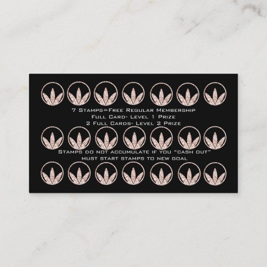 Loyalty Kaart Nutrition Health Herbs Roos 21 Black (Achterkant)