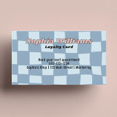 Loyalty Kaart Retro Blue Checker Zakelijke Korting