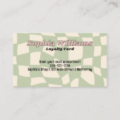 Loyalty Kaart Retro Green controleert zakelijke ma (Achterkant)