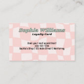 Loyalty Kaart Retro Pink Checker Zakelijke Marketi (Achterkant)