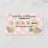 Loyalty Kaart Retro Pink Checker Zakelijke Marketi (Voorkant)