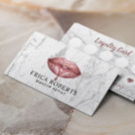 Loyalty Kaart |Roos Gold Driving Lips White marble<br><div class="desc">Maak van artistieke Roos gouden druppels moderne marmerachtige Kaarten.</div>