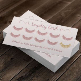 Loyalty Kaart Roos Gold Lashes Salon Blush Pink