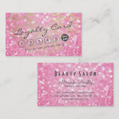 Loyalty Kaart Roze Glitter Gold Floral Makeup Hair (Voorkant / Achterkant)