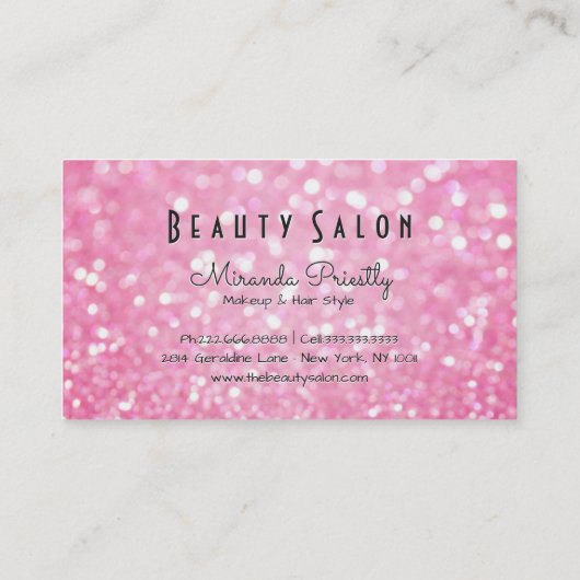 Loyalty Kaart Roze Glitter Gold Floral Makeup Hair (Achterkant)