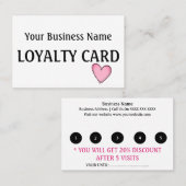 Loyalty-kaart - Roze hart Klantenkaartje (Voorkant / Achterkant)