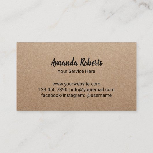 Loyalty Kaart | Rustic Kraft Handmade Craft (Achterkant)