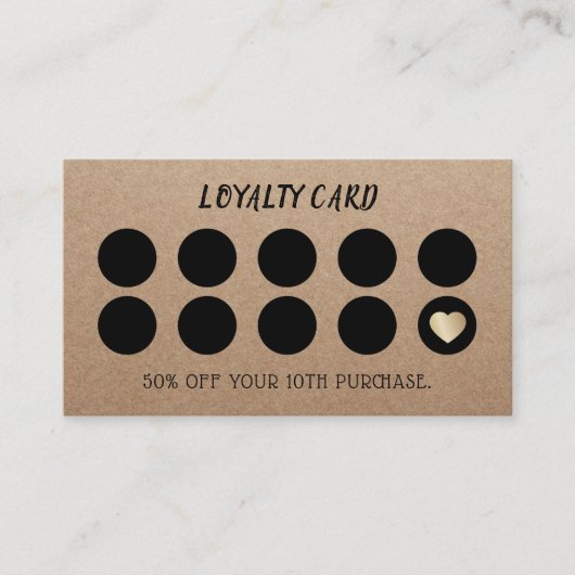 Loyalty Kaart | Rustic Kraft Handmade Craft (Voorkant)