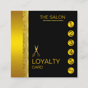 Loyalty Kaart Salon Makeup Artiest Gold faux Vierkante Visitekaartje