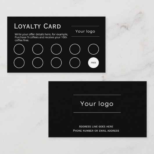 Loyalty Kaart, Schoon en eenvoudig, professioneel  (Voorkant / Achterkant)