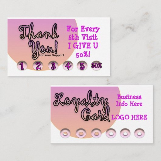 Loyalty-kaart Visitekaartje (Voorkant / Achterkant)