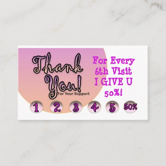 Loyalty-kaart Visitekaartje (Voorkant)